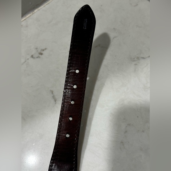 Brighton Belt Brown Leather with Inlay Men 36 Brass Tone Buckle P2707 - Picture 10 of 10